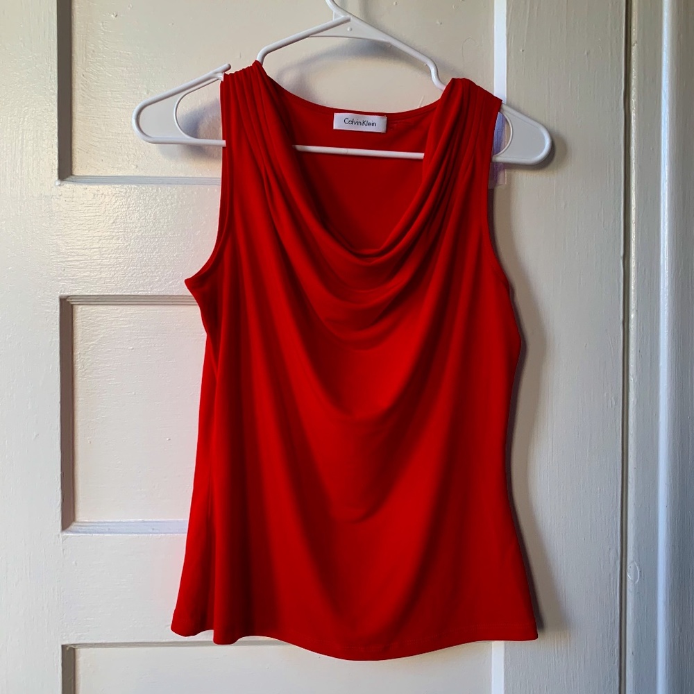 Calvin Klein pleated-neck top